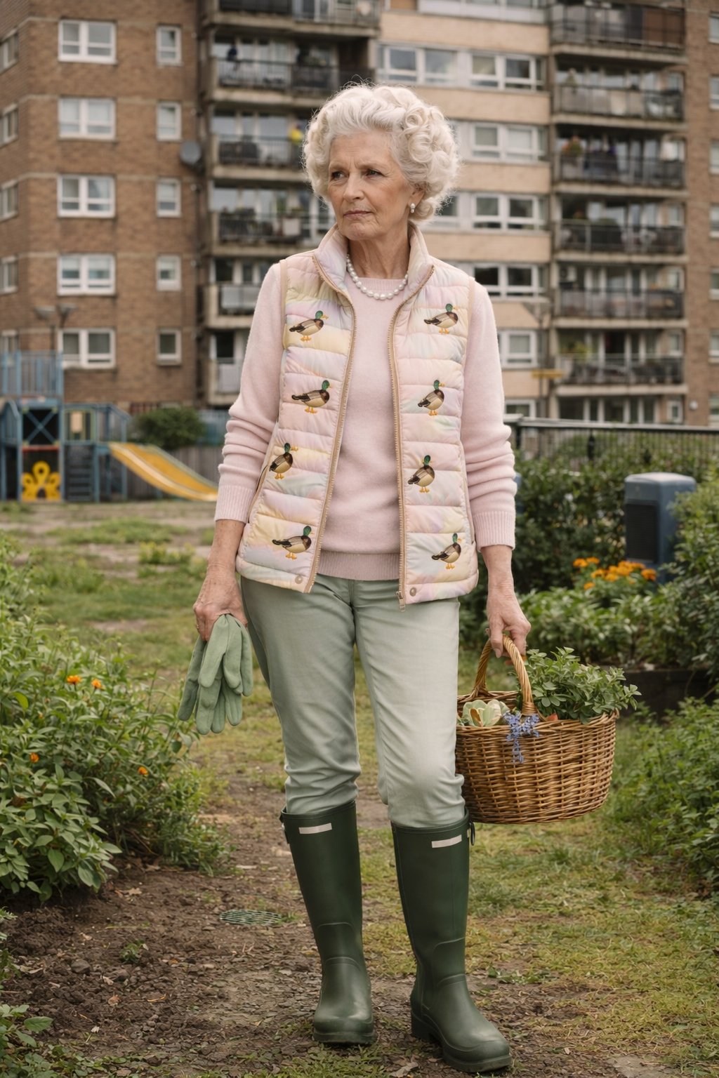 Janey in her garden
