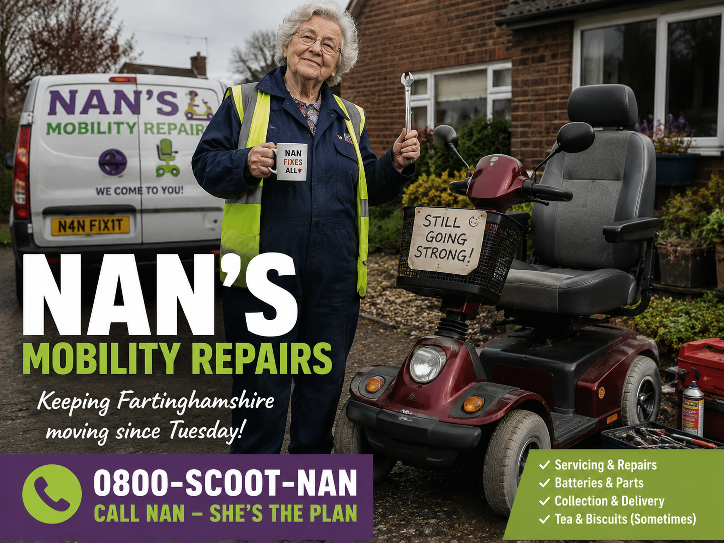 Nan's mobility repair advertisement
